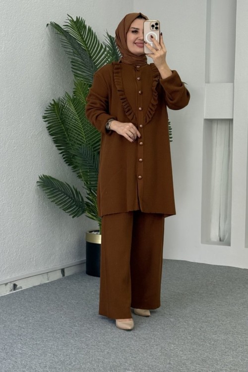 FİYONK düğmeli pantolonlu ikili takım