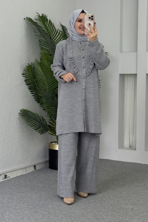 FİYONK düğmeli pantolonlu ikili takım