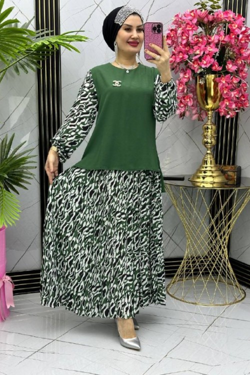 Leopar etekli takım  etekli takım