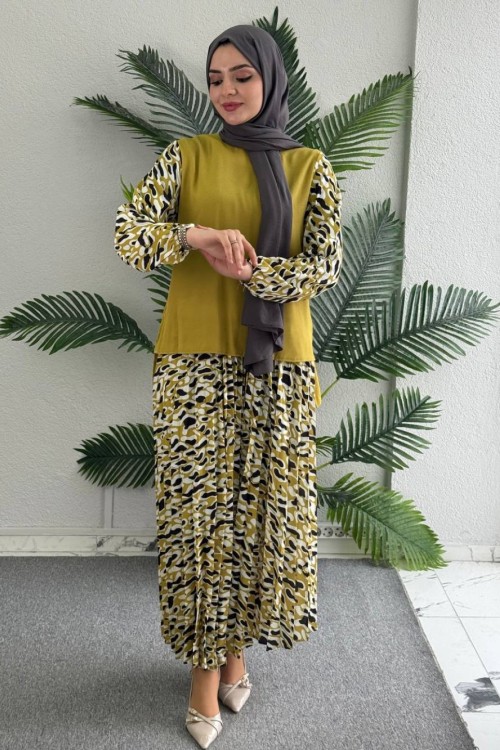 Leopar etekli takım  etekli takım